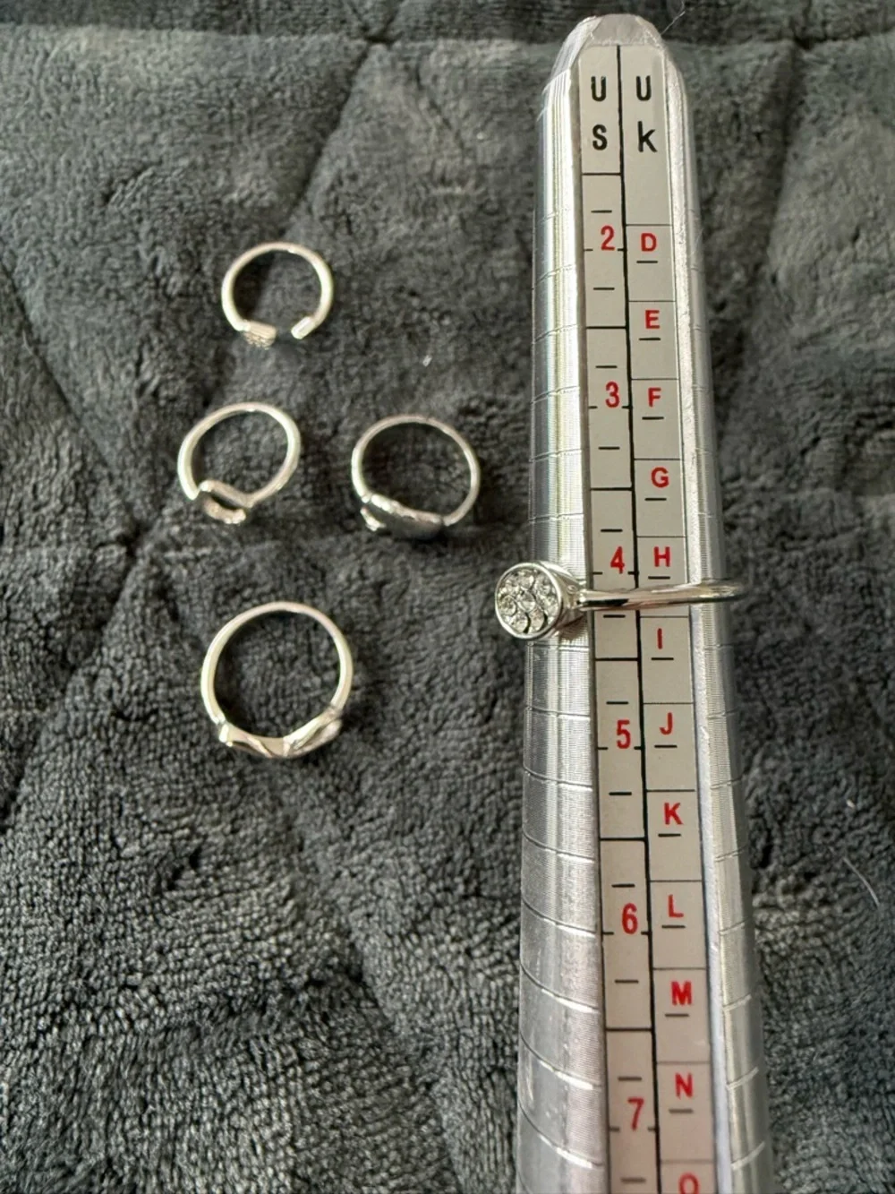 Silver Tone Stackable Ring Set - Picture 3 of 10
